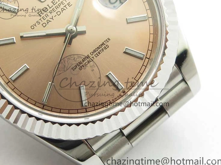 MiroTime 0111 Neat Day-Date 40mm 228239 BP New Dial Version 904 SS RG Stick Markers Dial on SS President Bracelet A 2819